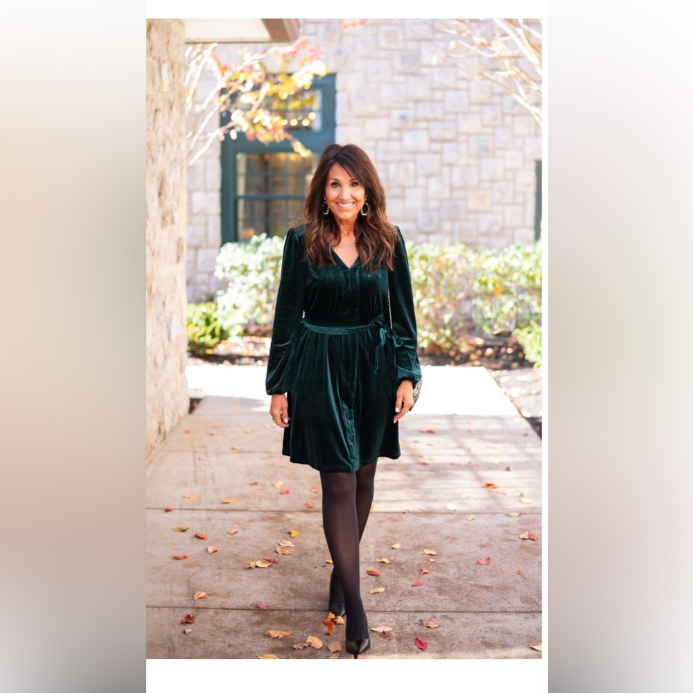 NWT Draper James RSVP Elegant Long Sleeve Velvet Dress. Size XL - Picture 2 of 11